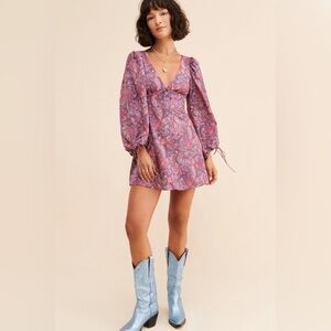 knee length dresses for ladies For Love & Lemons Rosalyn Mini – Rent with Iz main image 1